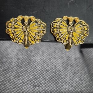 Damascene Toledoware Butterfly Earrings